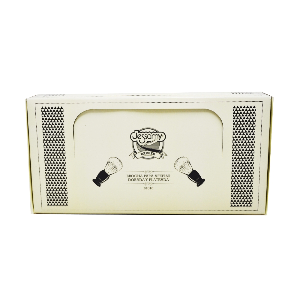 B01010 BROCHA PARA AFEITAR DORADA Y PLATEADA