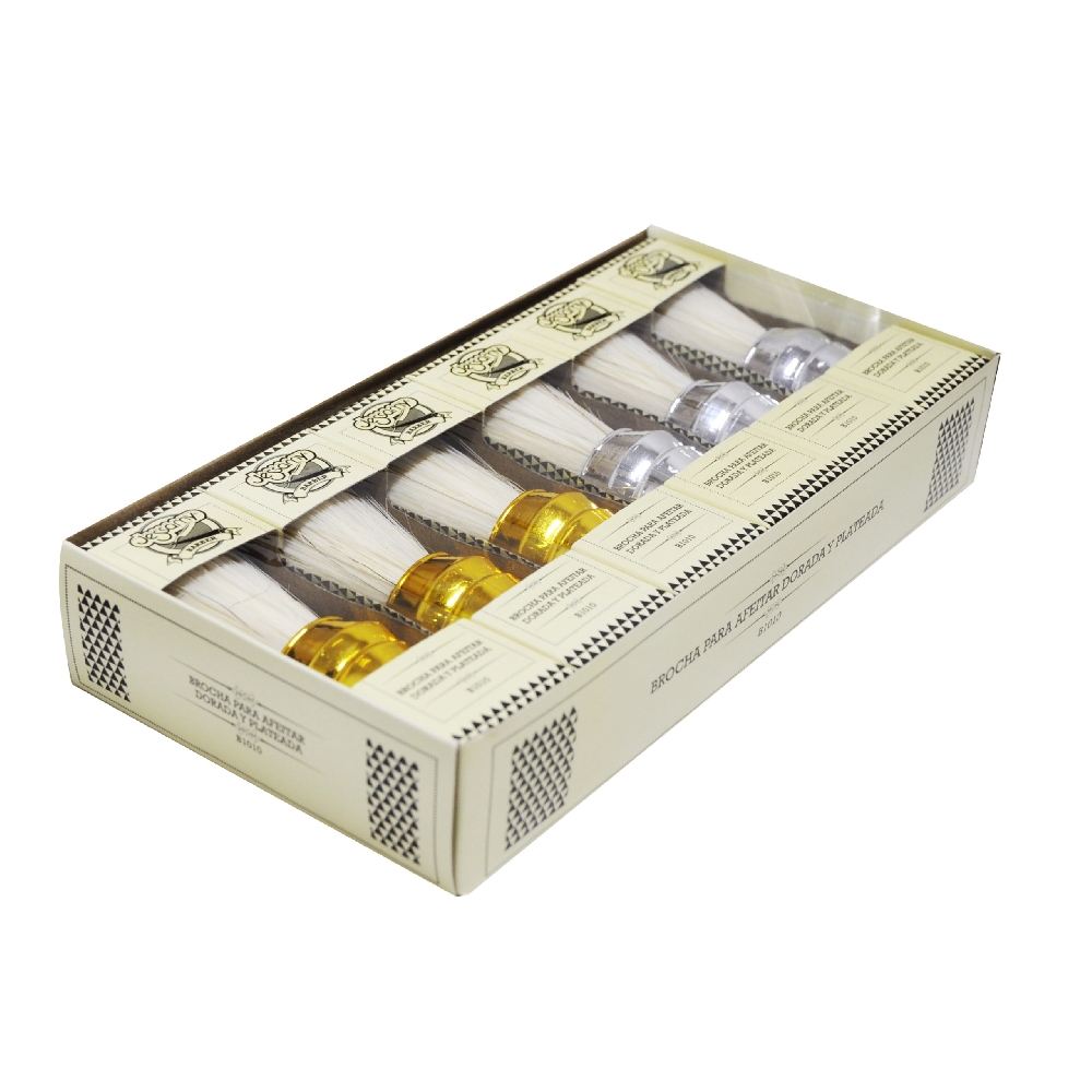 BROCHA PARA AFEITAR DORADA Y PLATEADA | Vista 2