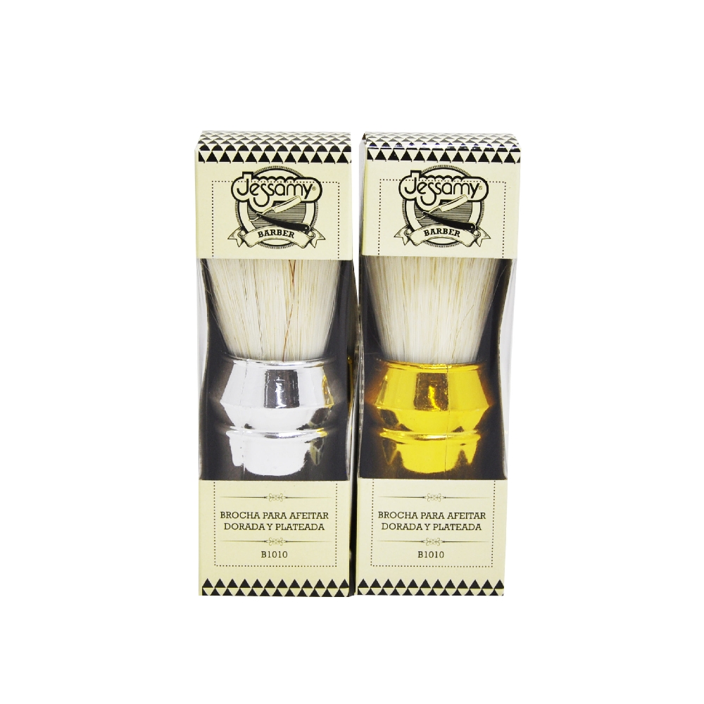 BROCHA PARA AFEITAR DORADA Y PLATEADA | Vista 3