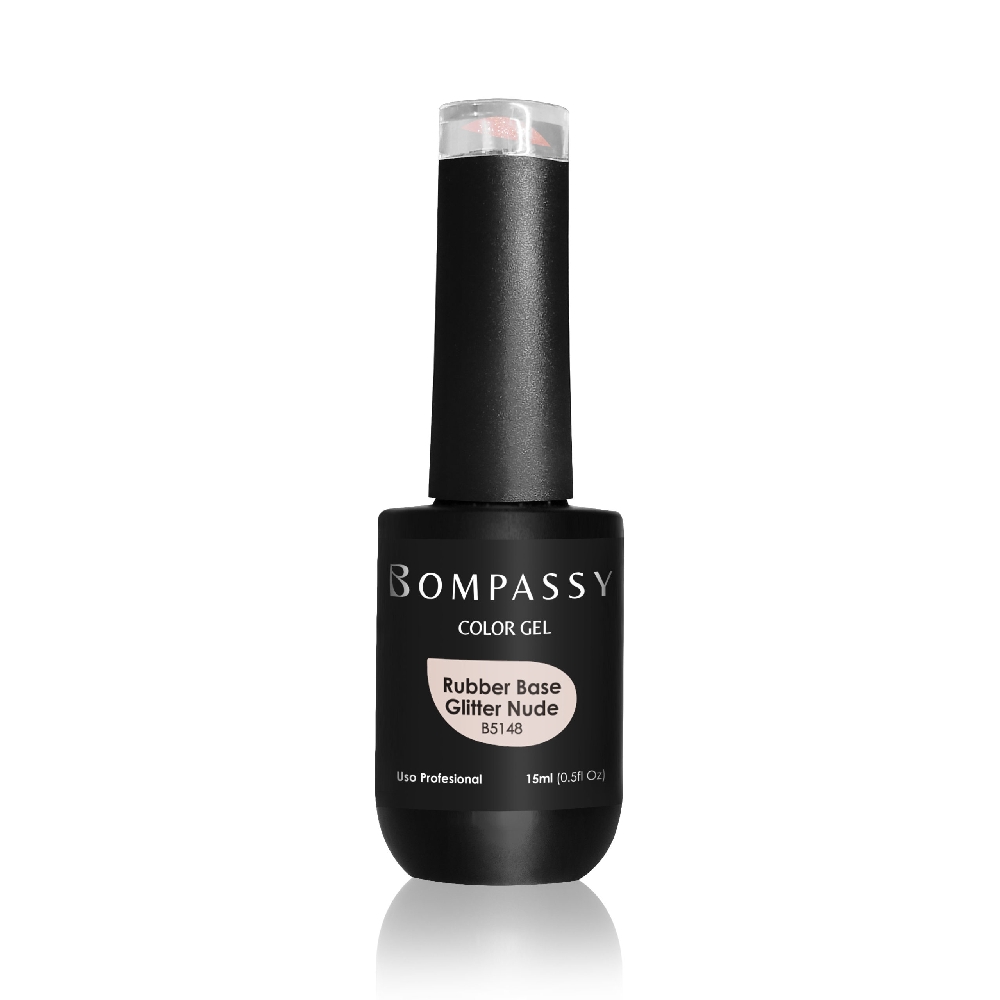 B05148 BOMPASSY RUBBER BASE GLITTER NUDE