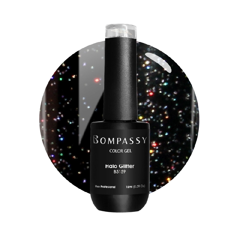 B05159 BOMPASSY ESMALTE SEMI HALO GLITTER 15 ML NUEVO