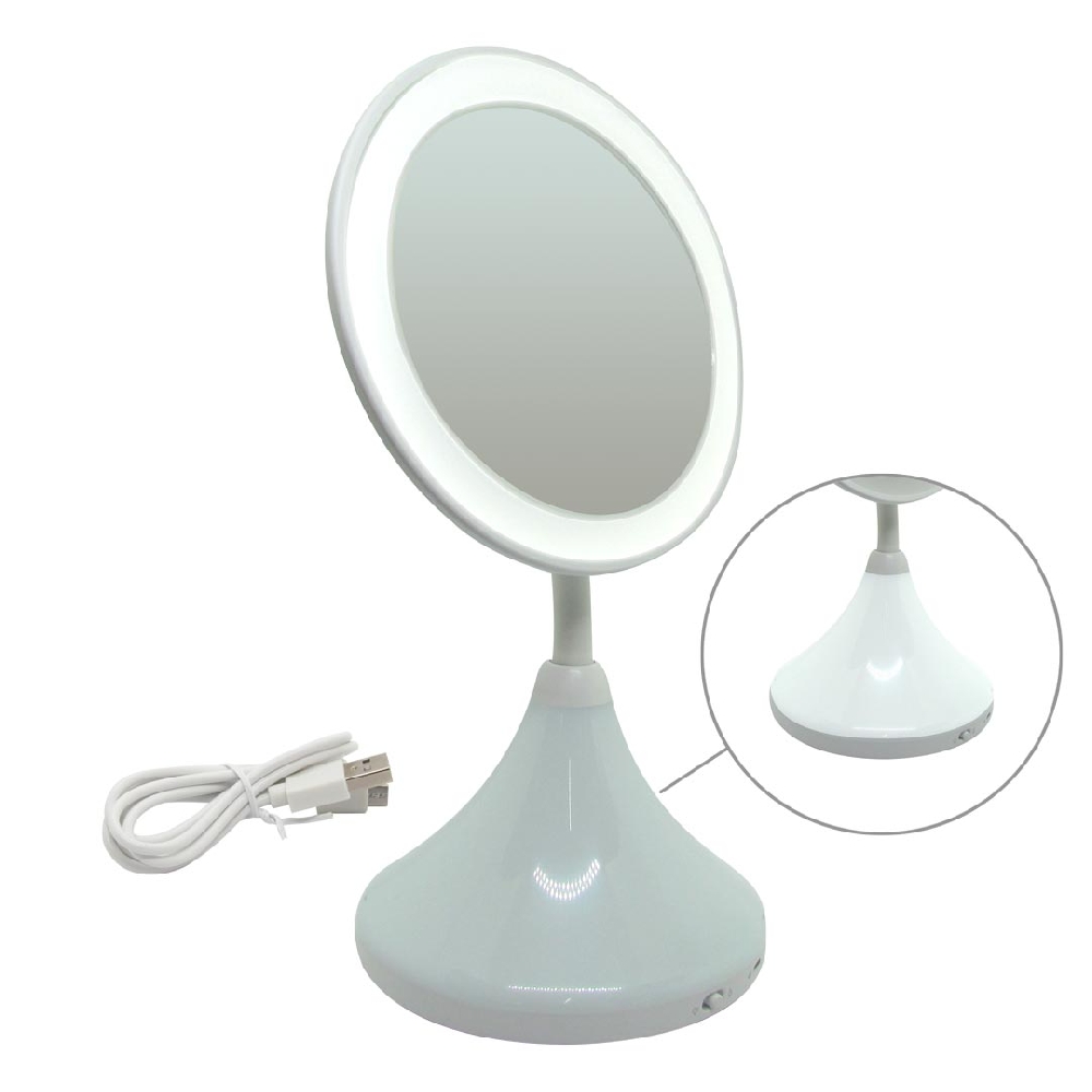 E00167 ESPEJO LED 15cm di&aacute;m 10X LUZ DE NOCHE