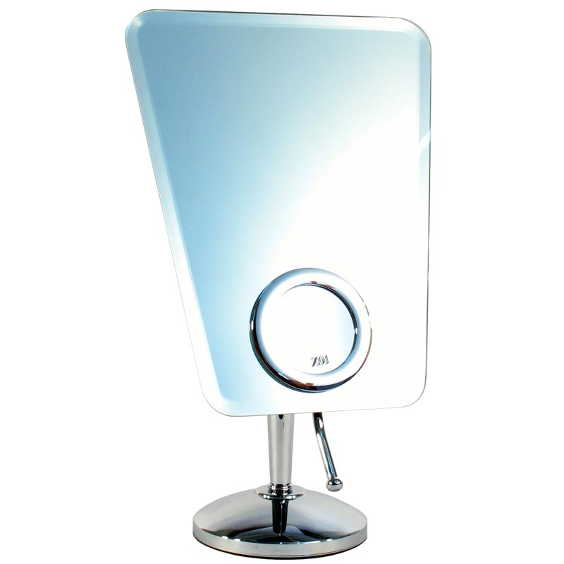 E07002 ESPEJO METAL TRAPECIO C/LUPA 3X