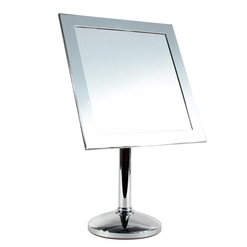 E07007 ESPEJO METAL CUADRADO C/PIE