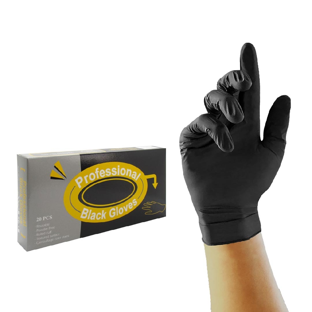 G01001 GUANTE LATEX NEGRO CAJA X 20 MEDIUM