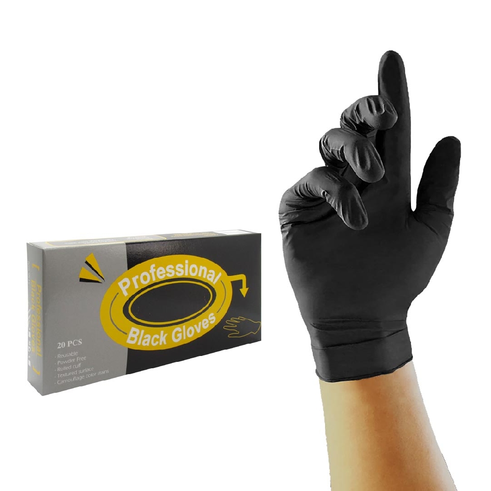G01002 GUANTE LATEX NEGRO CAJA X 20 LARGE