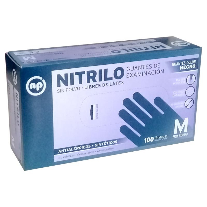 G01200 GUANTES NITRILO NEGROS X100 SMALL