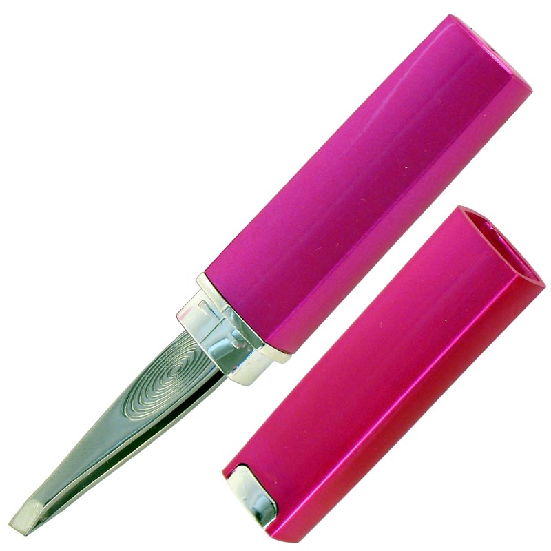 J00049 PINZA SESGADA ACERO INOXIDABLE C/ESTUCHE