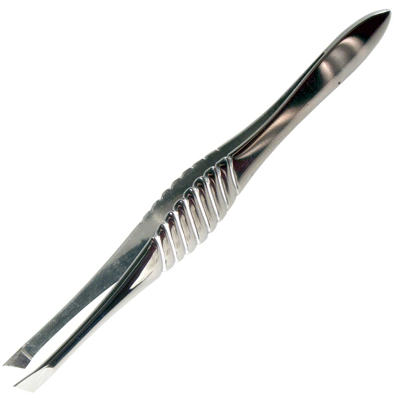 J00069 PINZA SESGADA NIQUELADA C/FORMA ACERO INOXIDABLE