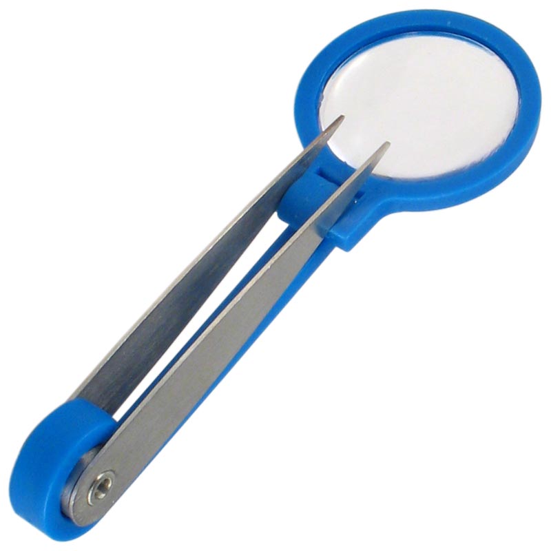 J01154 PINZA CON LUPA MANGO PLASTICO