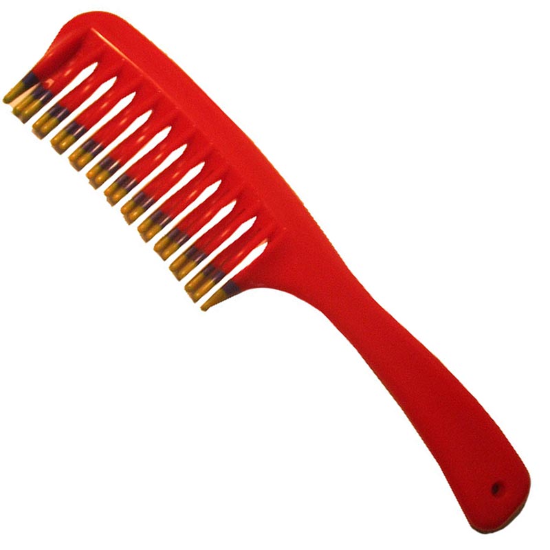 J05879 PEINE TRICOLOR C/MGO CURVO