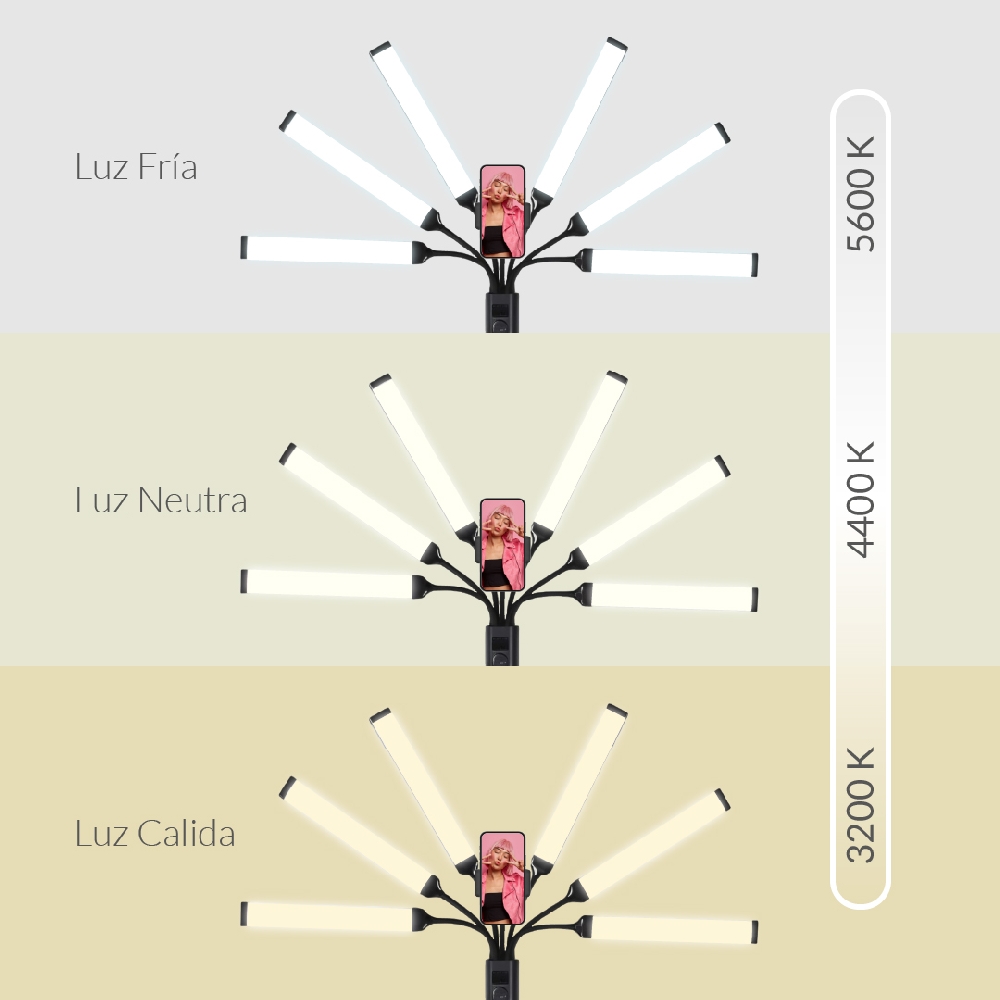 LÁMPARA LED 6 TUBOS | Vista 2