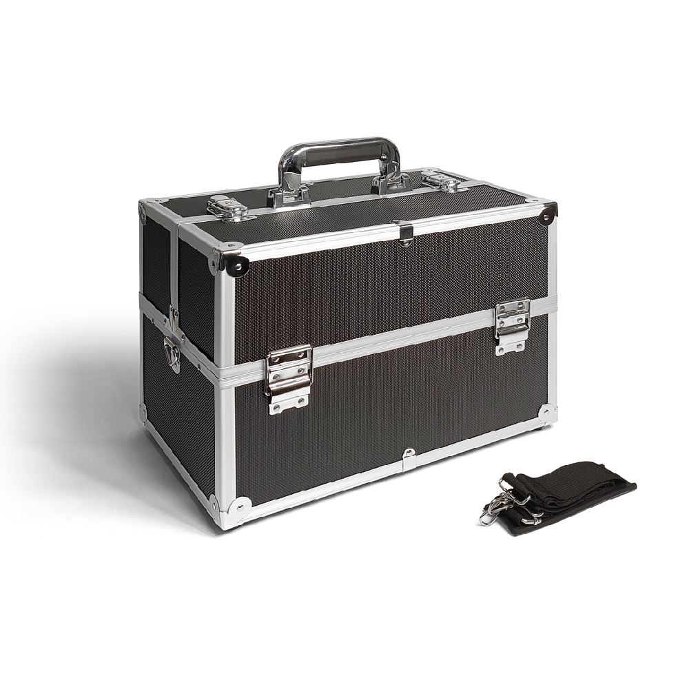 M00129 MALETIN NEGRO CON BANDEJAS