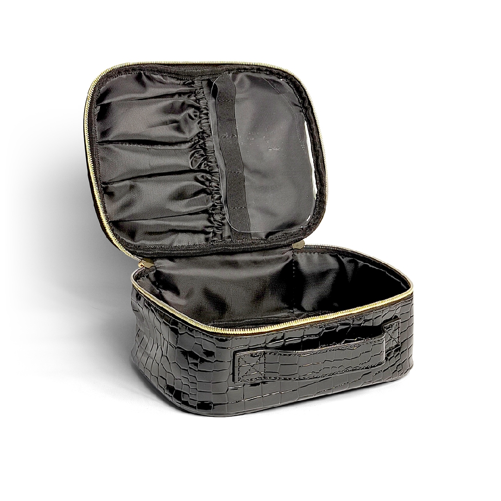PORTACOSMETICO PORTABROCHAS CROCO NEGRO C/CIERRE | Vista 2