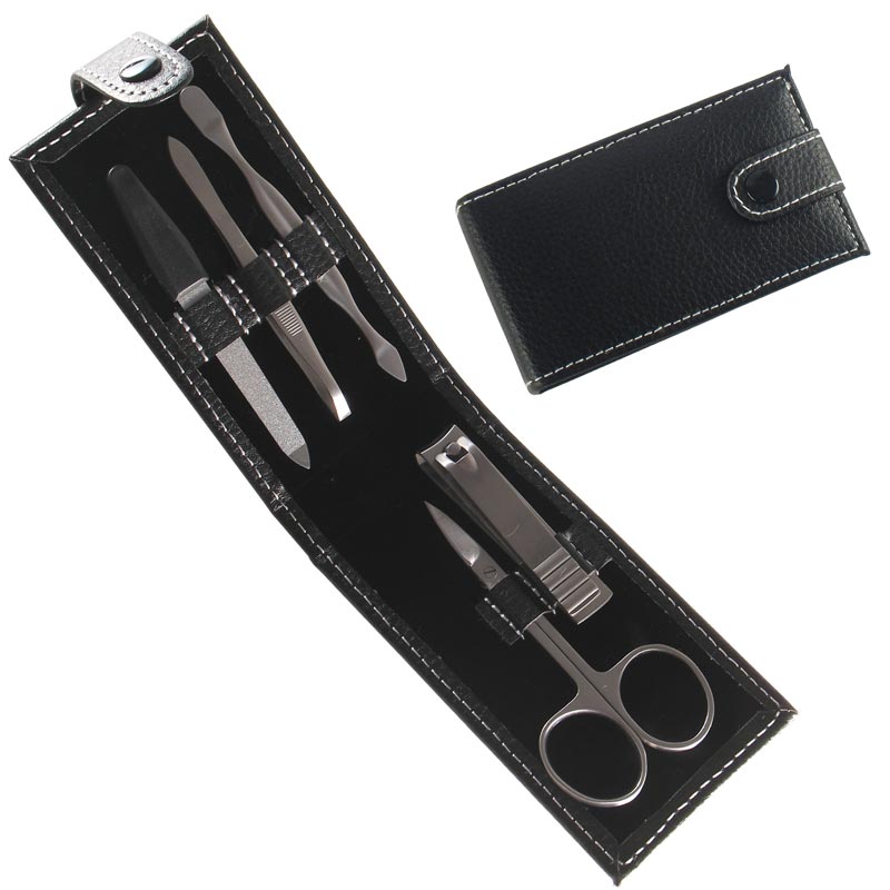 N09283 NECESER CUERO MANICURA X 5 PZAS MEN