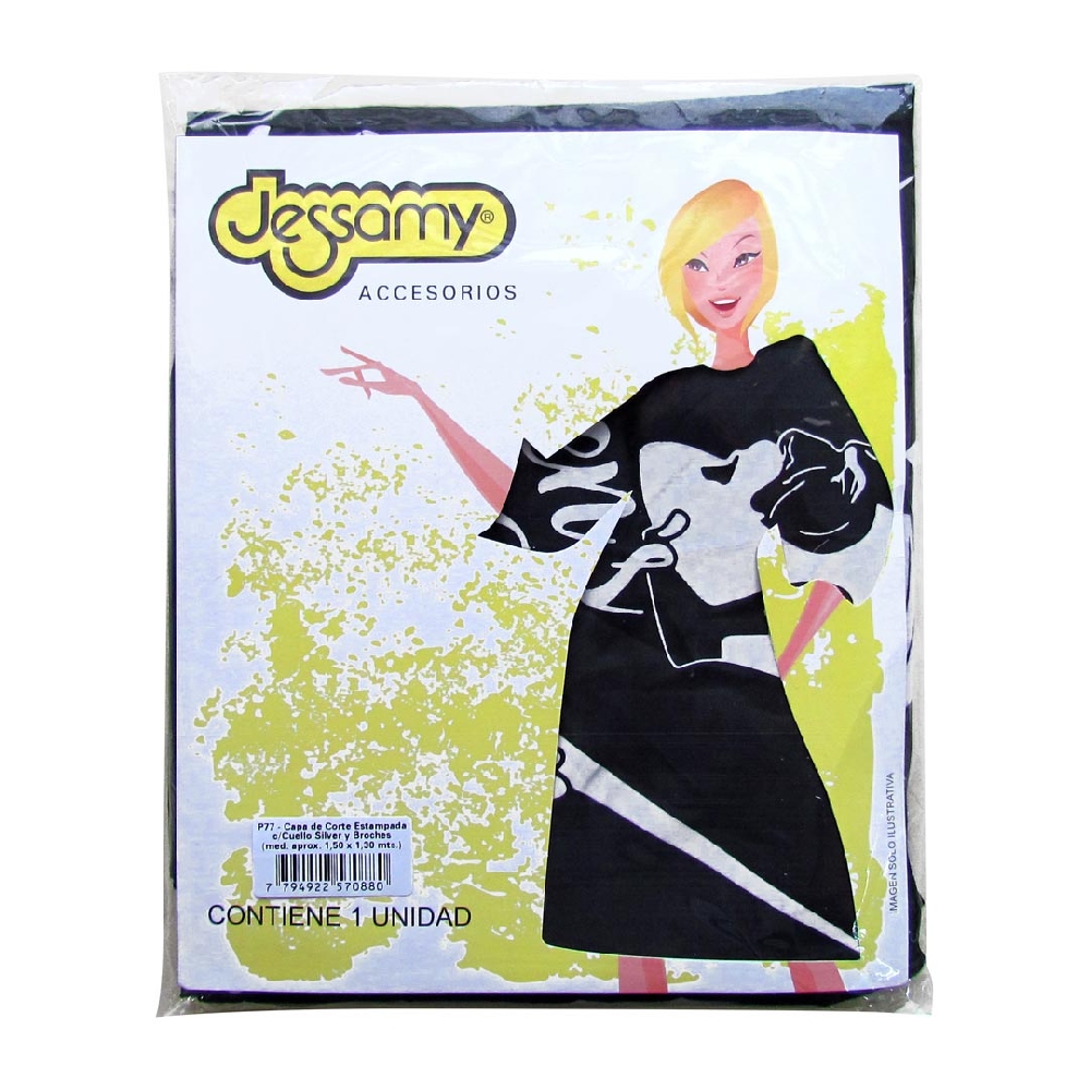 CAPA BARBERÍA/MUJER/CUELLO SILVER Y BROCHES | Vista 3