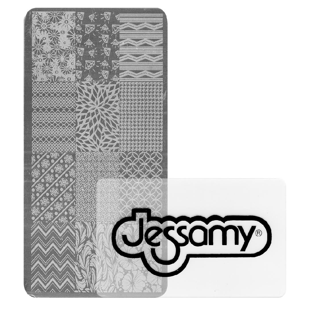 U00077 STAMPING PLATE + SCRAPER NAIL ART.