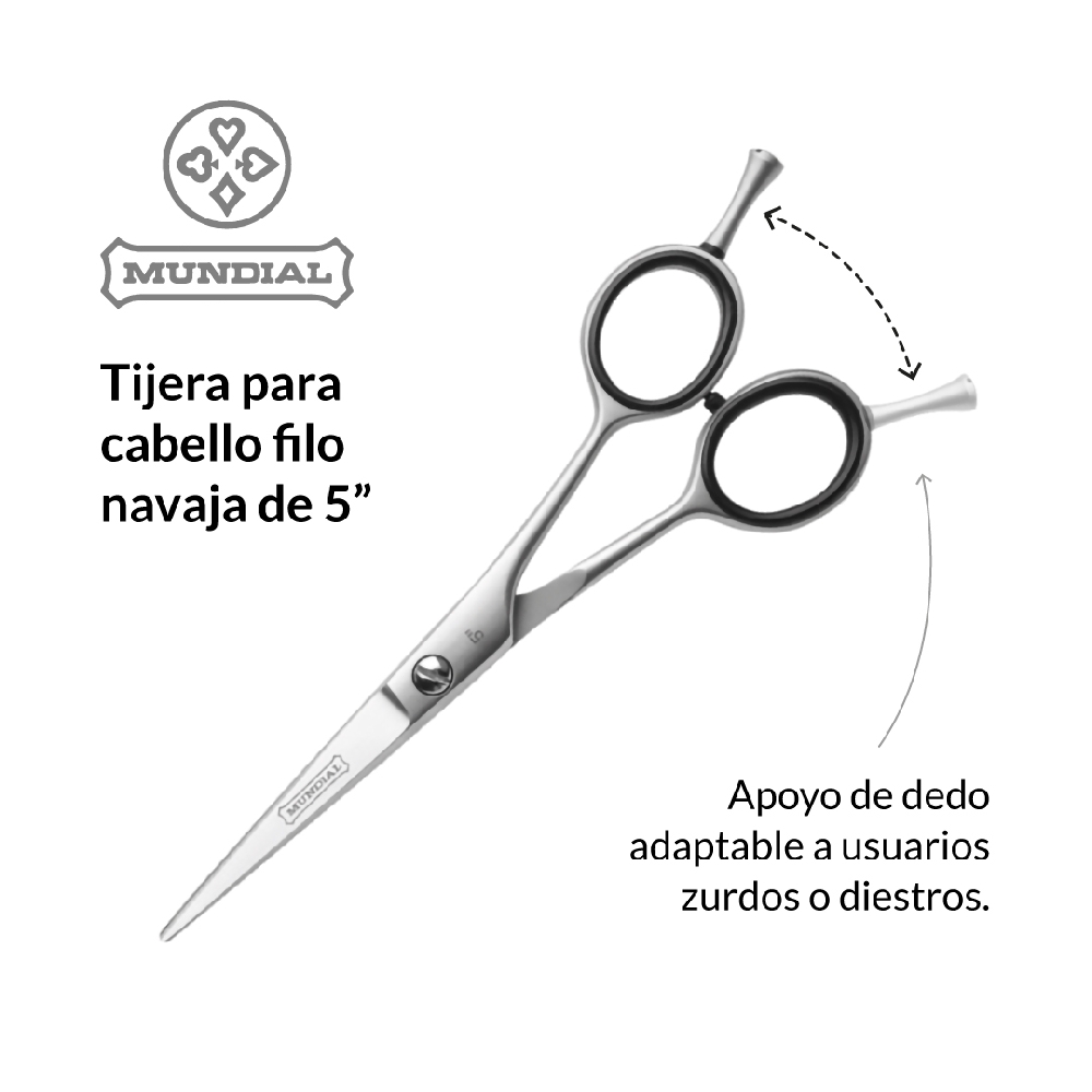 MUNDIAL TIJERA FILO NAVAJA 5 PARA ZURDOS | Vista 2
