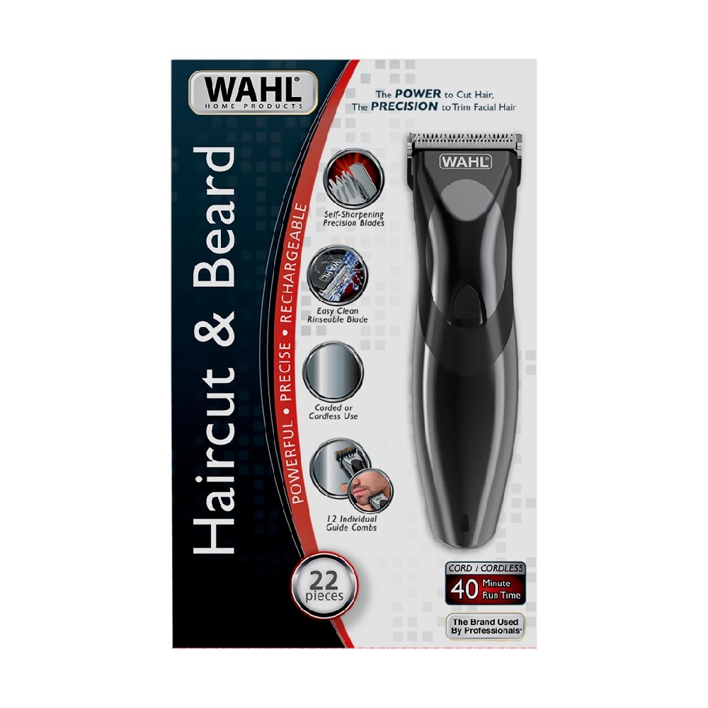 W09639 WAHL MAQ  HAIRCUT & BEARD RECARGABLE 22 PIEZAS