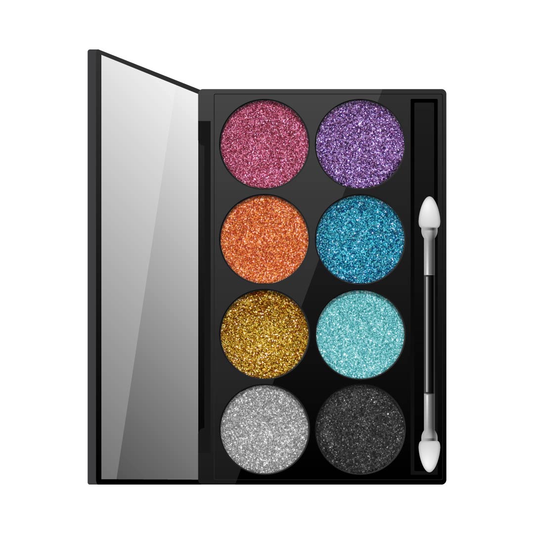 Z00487 PALETA COMPACT GLITTER X 8 C/ESPEJO
