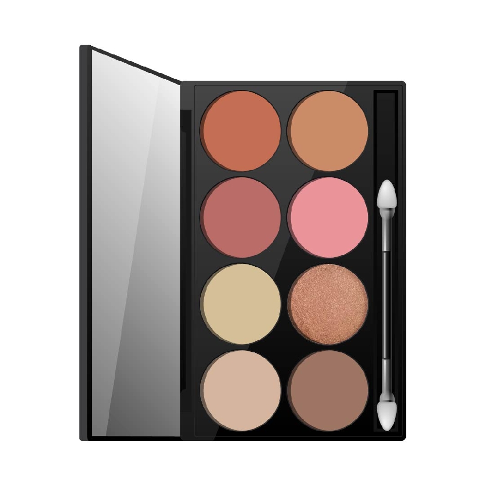 Z00488 PALETA  ILUMINADORES Y RUBORES X 8 C/ESPEJO