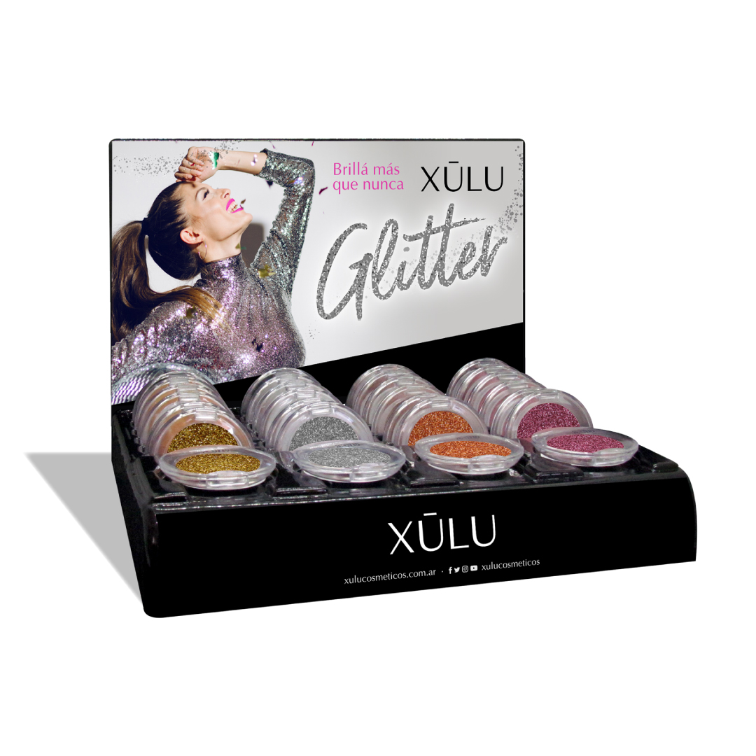 Z08190 EXH COMPACT GLITTER x 24 + 24  C/4 PROBADORES