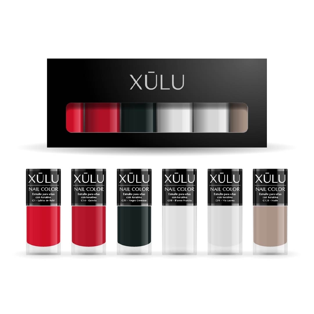 Z81002 X&Uacute;LU PACK X 6 ESMALTES NAIL COLOR CL&Aacute;SICOS (6x5)